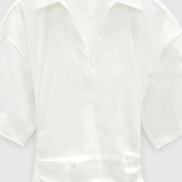 ZARA RUSTIC RUCHED DRESS XS - Picture 4 of 6